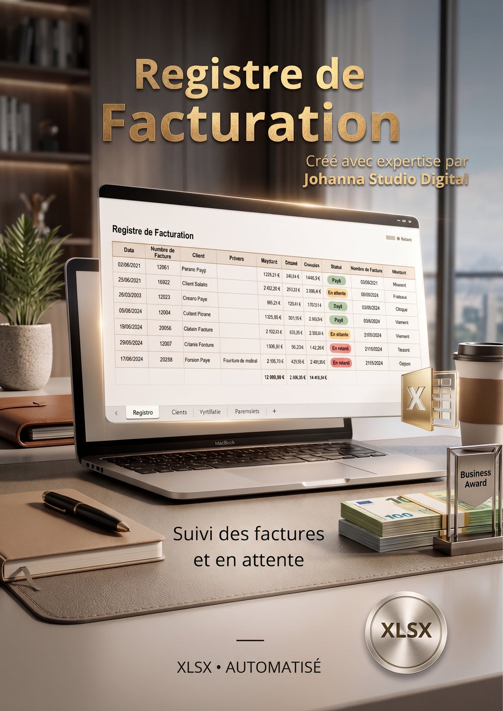 Registre de Facturation Excel — TPE, PME & Micro-Entreprise | Avec ou Sans TVA