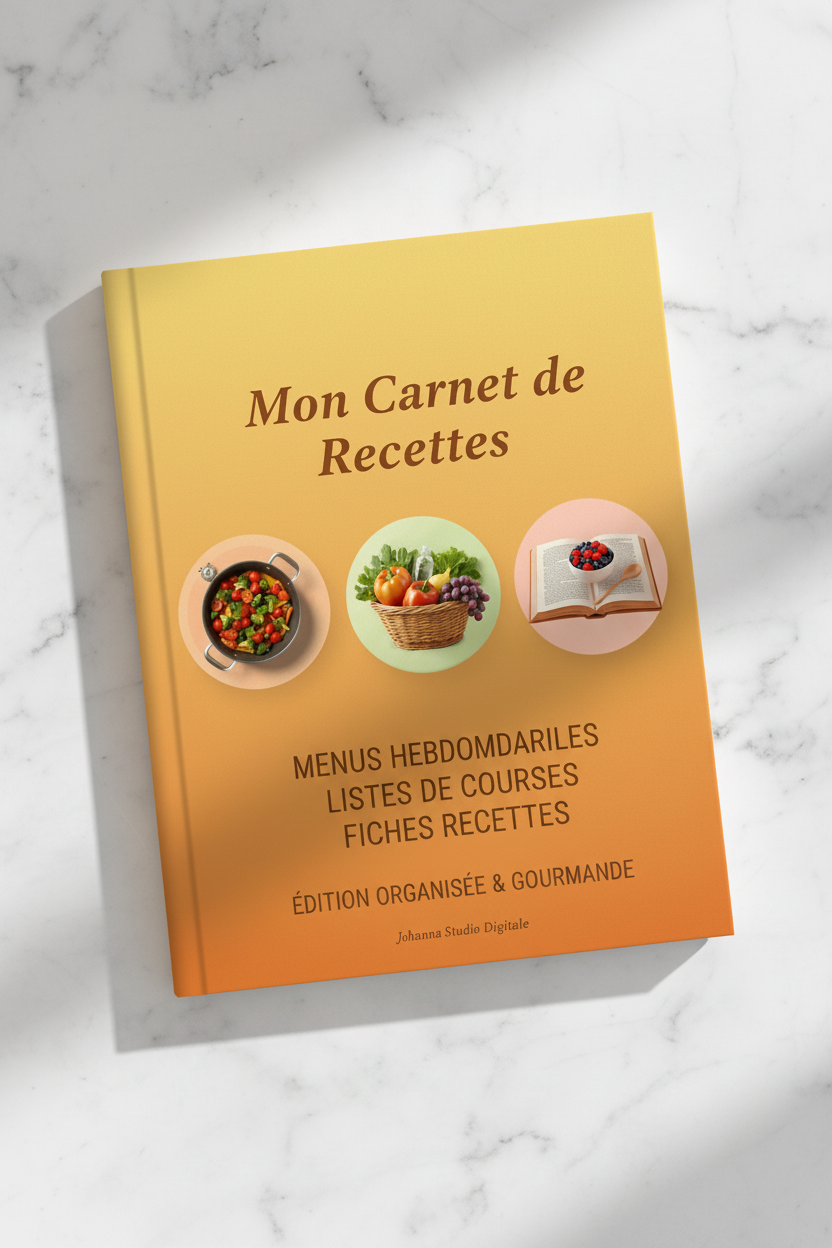 Couverture Mon Carnet de Recettes - Johanna Studio Digitale