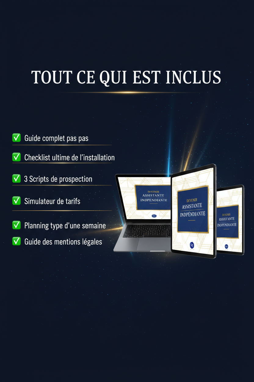 Le GUIDE COMPLET "DEVENIR ASSISTANTE FREELANCE + BONUS CONCRET"